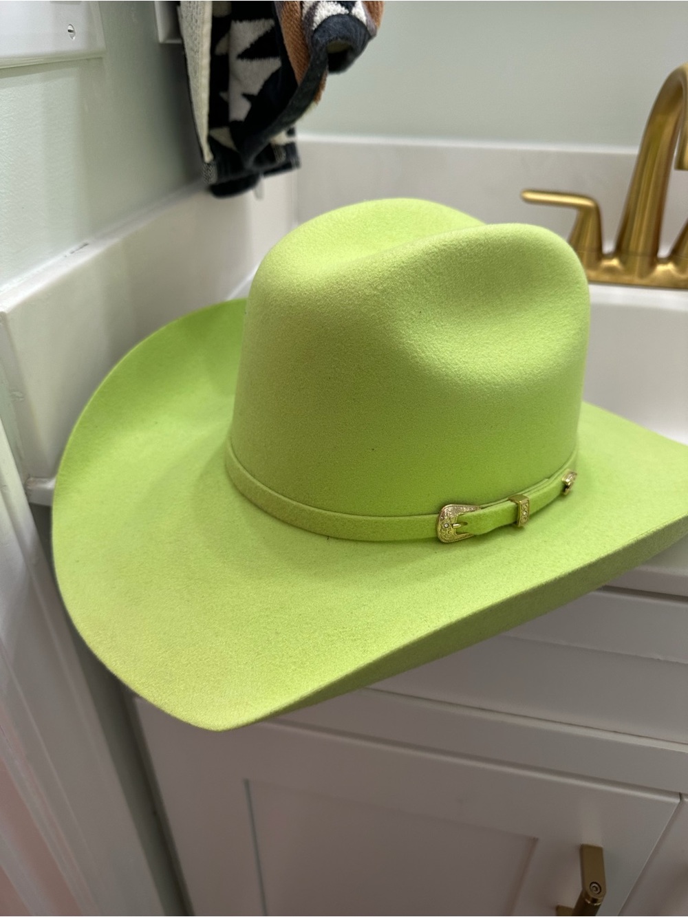 Lime Green Women's Felt Western  cowboy cowgirl Hat